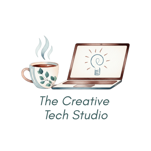 The Creative Tech Studio logo with coffee cup and laptop icon
