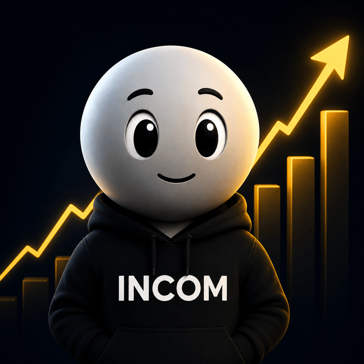 premium dark finance mascot gold chart