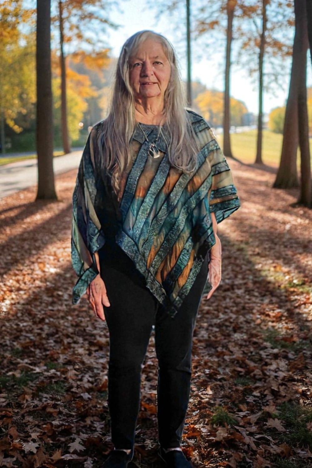 lightweight nuno poncho in slow fashion layering