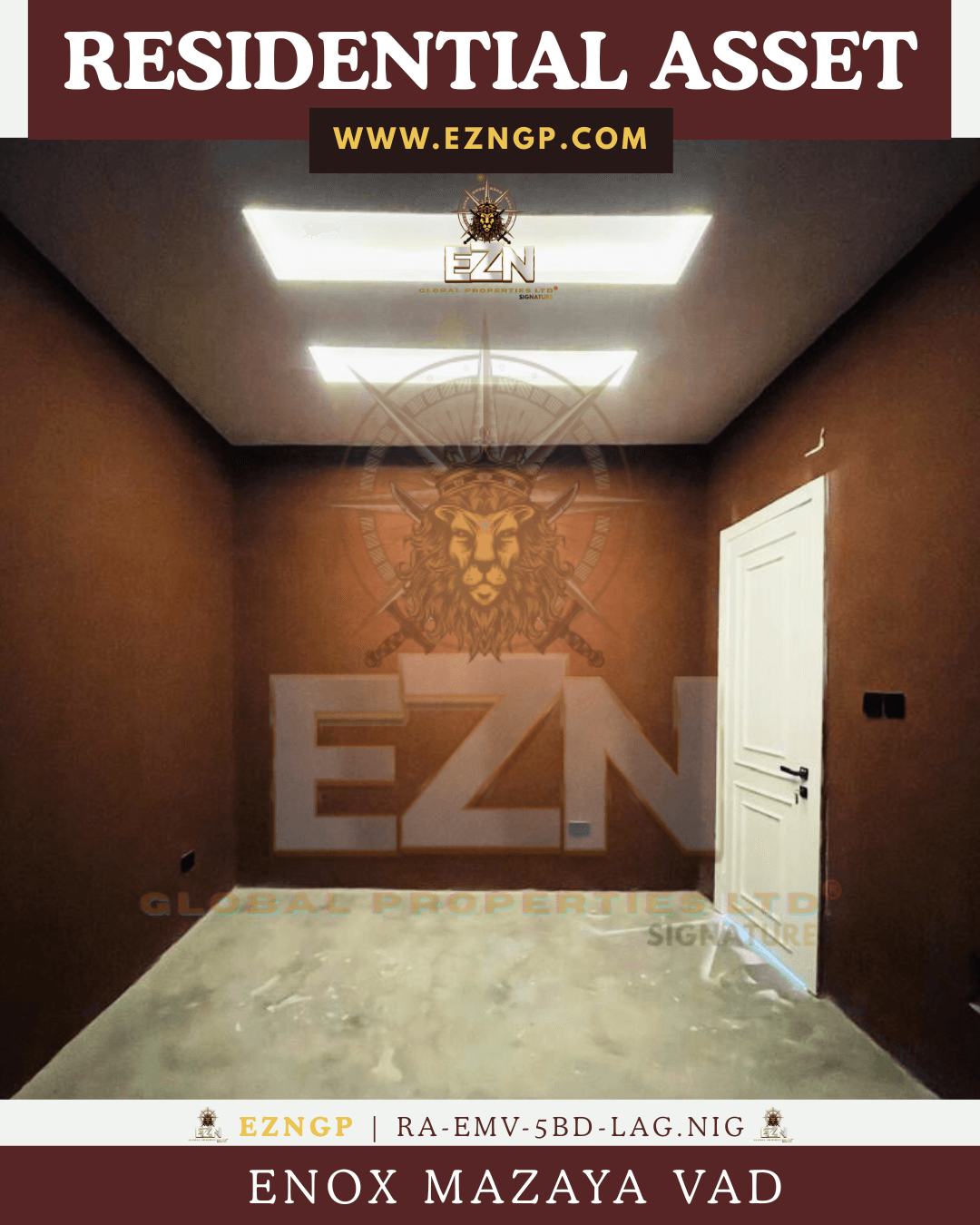 Private cinema wing in Enox Mazaya Vad, high-tier entertainment and briefing room for the Nigerian business elite.