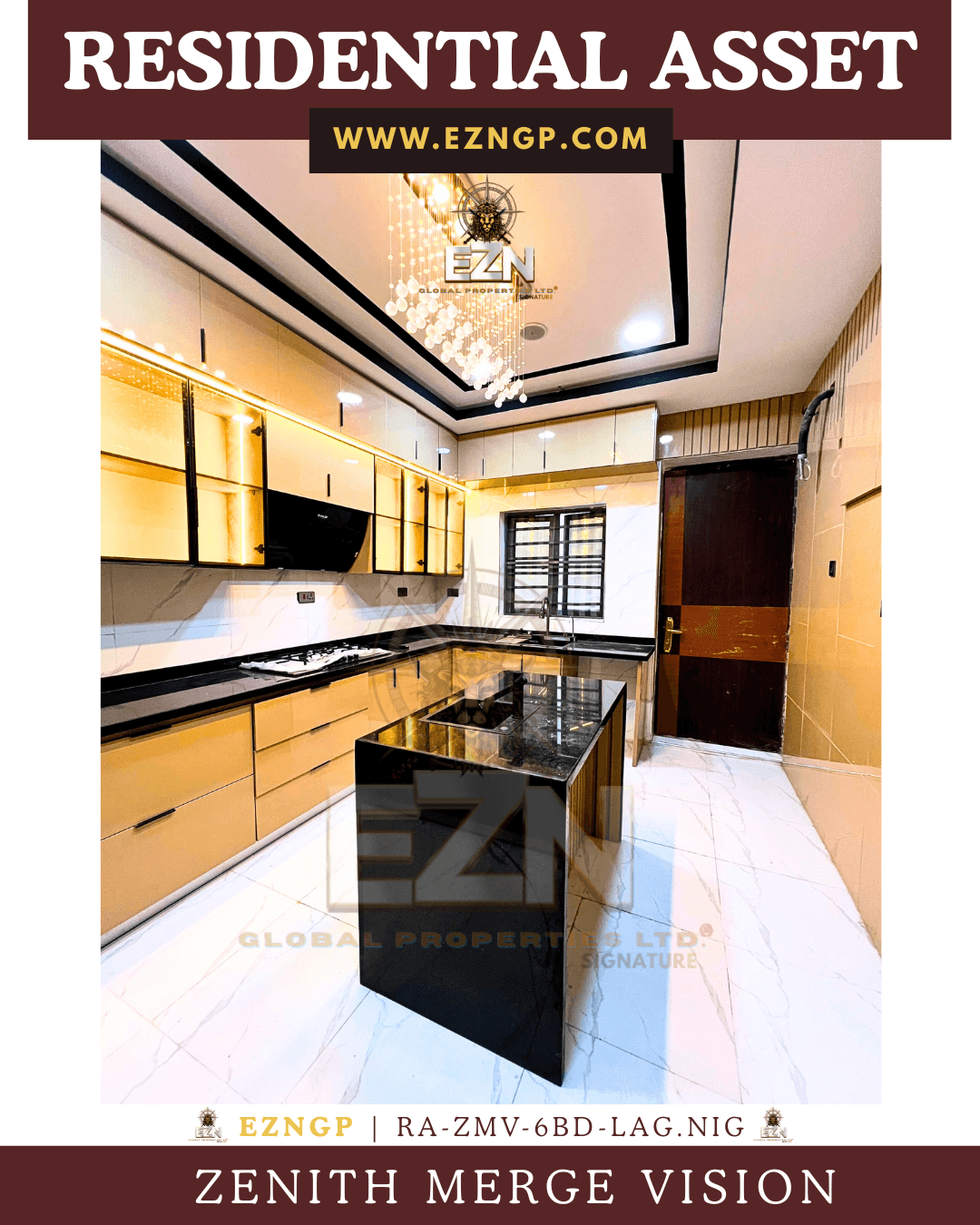 EZNGP Architectural Zenith Merge Vision showcasing wealth dominance and aesthetic superiority in Nigerian real estate. EZNGP Elite 6-Bedroom Automation: Command Every Square Inch, high-tier entertainment and briefing room for the Nigerian business elite. The Inverter House: Grid-Independent Power Sovereignty Chef-grade luxury kitchen in Nigeria, premium culinary suite for high-net-worth hospitality and hosting