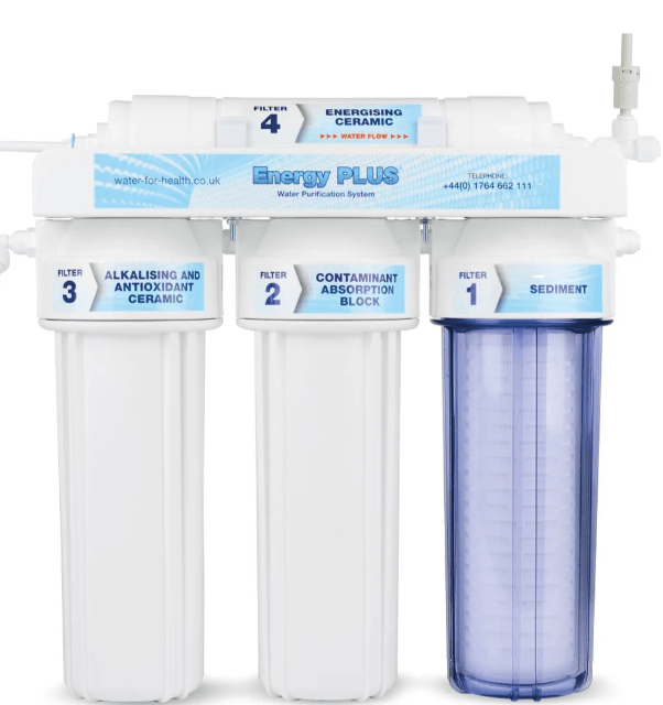 Water For Health Energy Plus filter removes lead from drinking water UK
