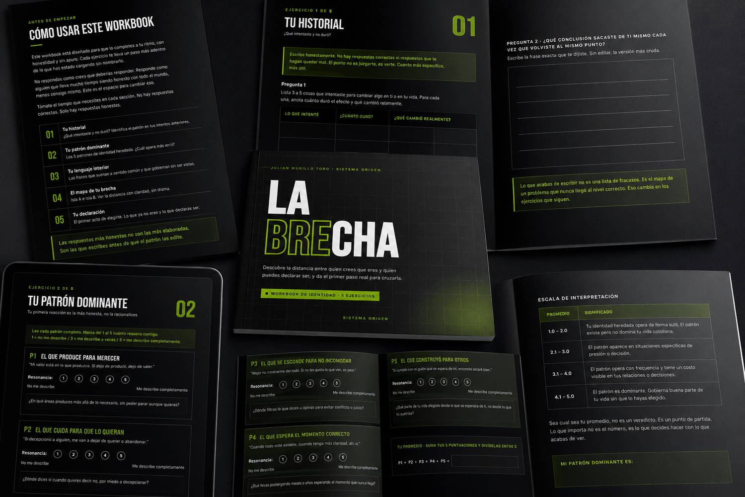 Páginas del workbook La Brecha