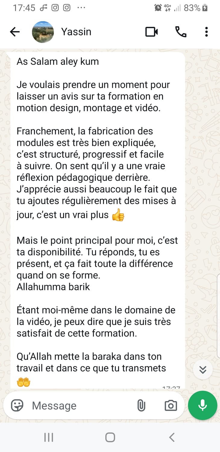 Retour client Yassin