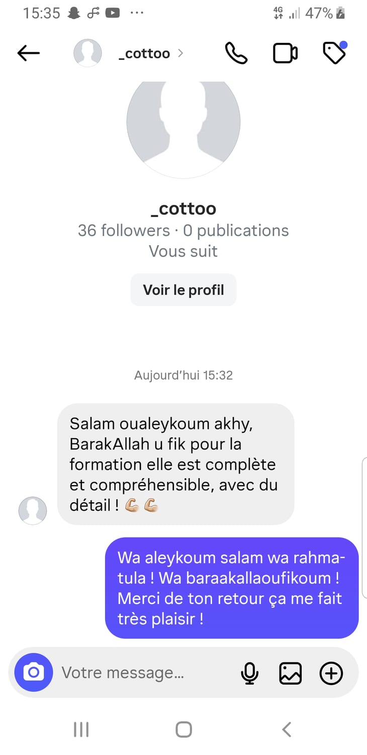 Retour client Cottoo