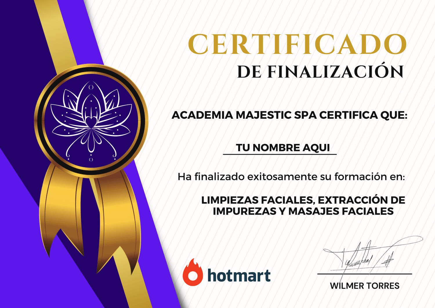 Certificado Limpiezas Faciales
