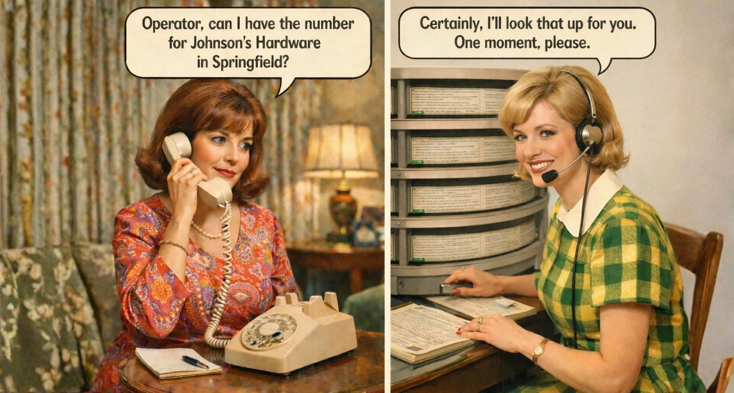 Vintage telephone operator
