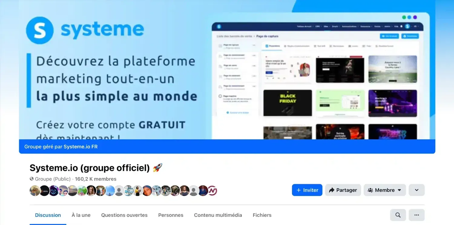 Avis sur la communauté Systeme.io et présentation du groupe Facebook officiel d'entraide.