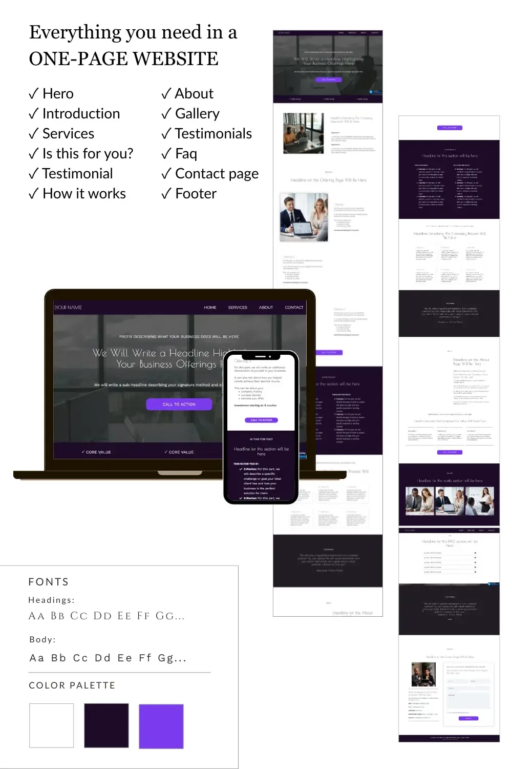 Deep Purple Velvet Collection - Premium One-Page Website Template in royal purple by SimpleOneSite
