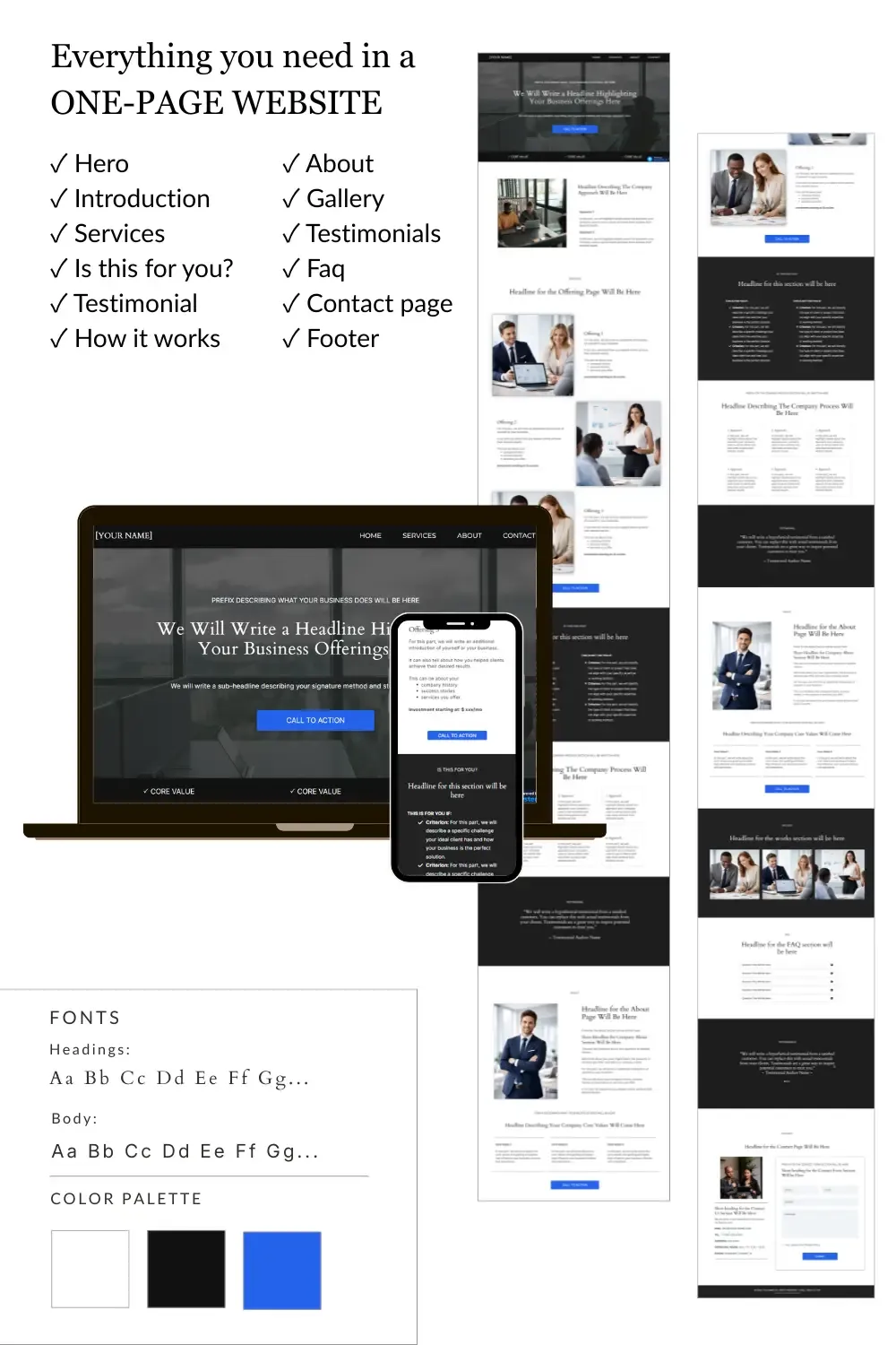 Charcoal Velvet Collection - Premium One-Page Website Template in modern slate grey by SimpleOneSite