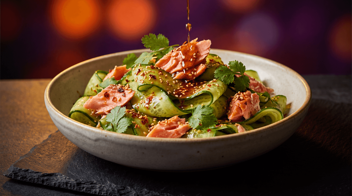 Crushed Cucumber & Salmon Salad from The Ultimate High-Protein Cookbook