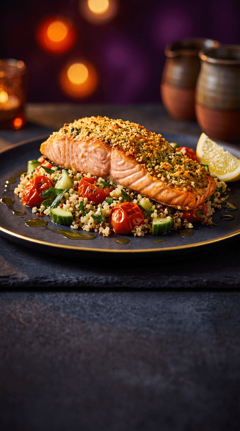 Baked Salmon & Warm Quinoa Salad from The Ultimate High-Protein Cookbook