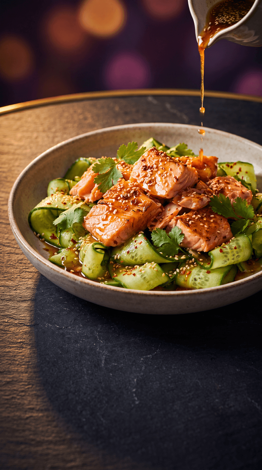 Crushed Cucumber & Salmon Salad from The Ultimate High-Protein Cookbook