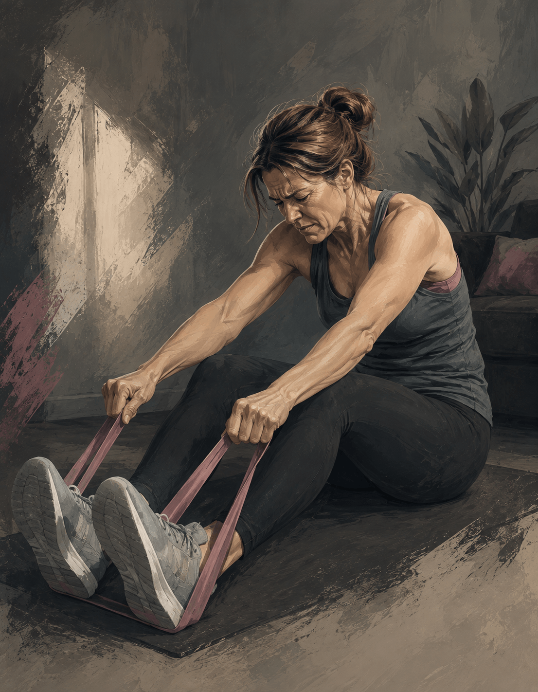 Illustration — training the old way: random workouts, no system