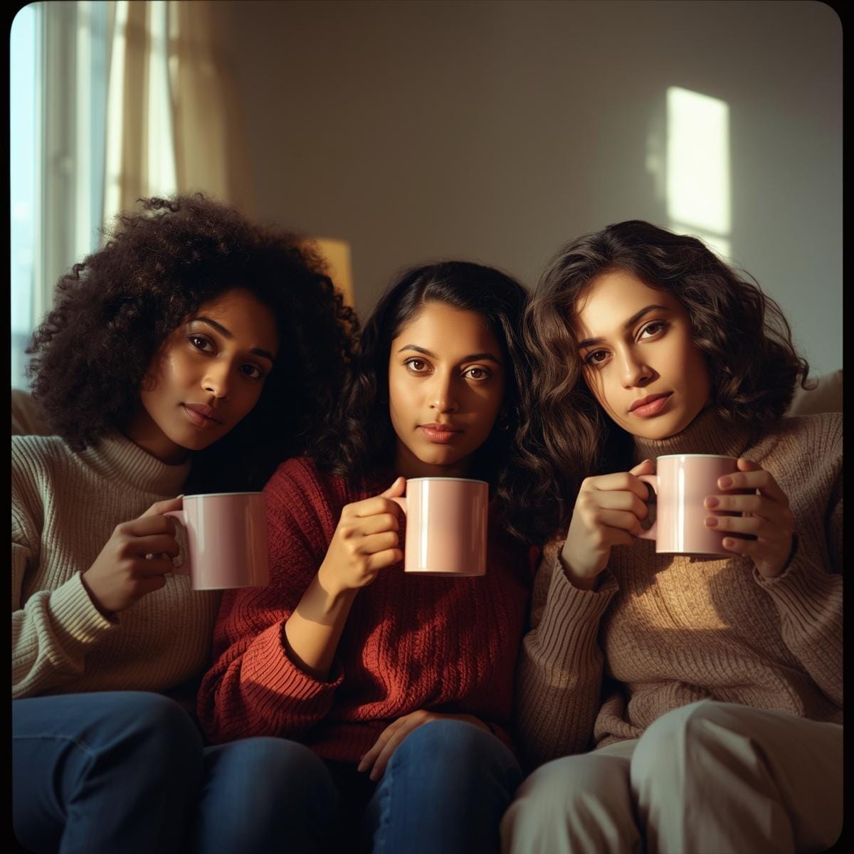 Women sitting together in quiet solidarity
