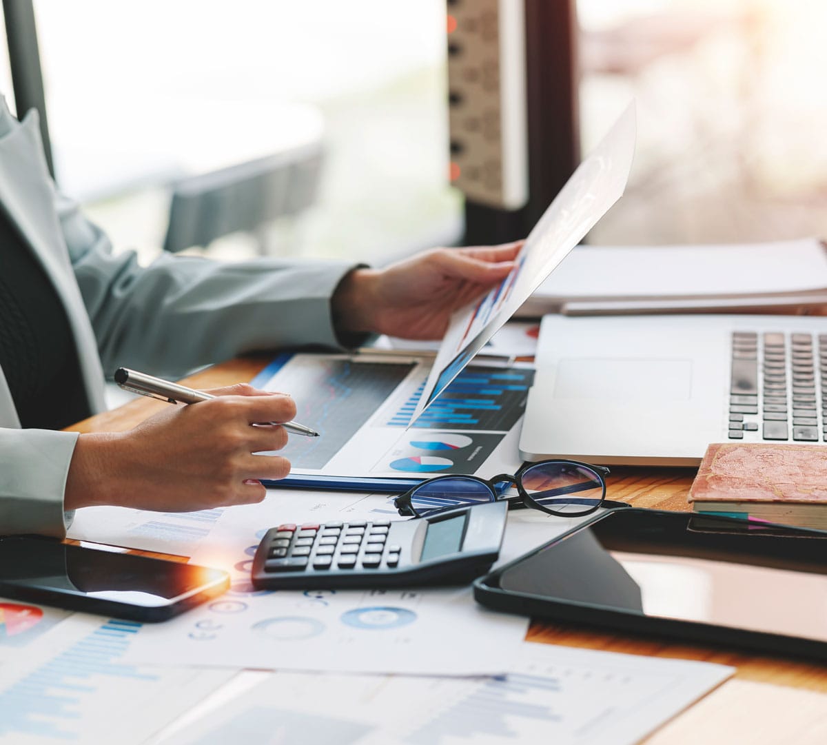 Two woman reviewing documents