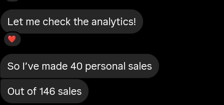 First month's sales!