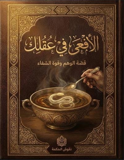 رسم تعبيري لقصة الأفعى في عقلك التي تشرح مقولة ابن سينا الوهم نصف الداء