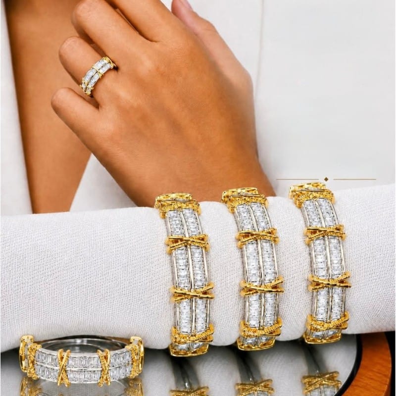 .50 Two Tone Natural Diamond Ring in 18K 