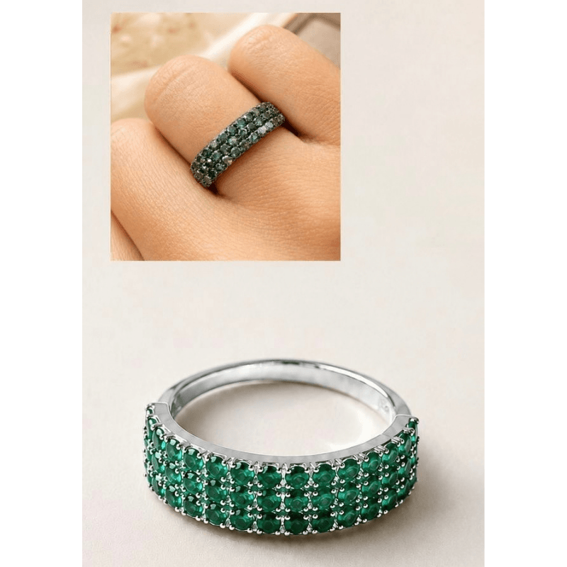 1 Carat Full Eternity Natural Diamond Ring in 18K White Gold
