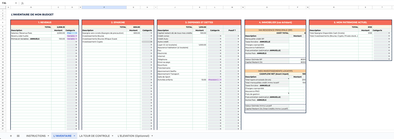 Le plan du batisseur - gestion budgetaire - batisseur labs