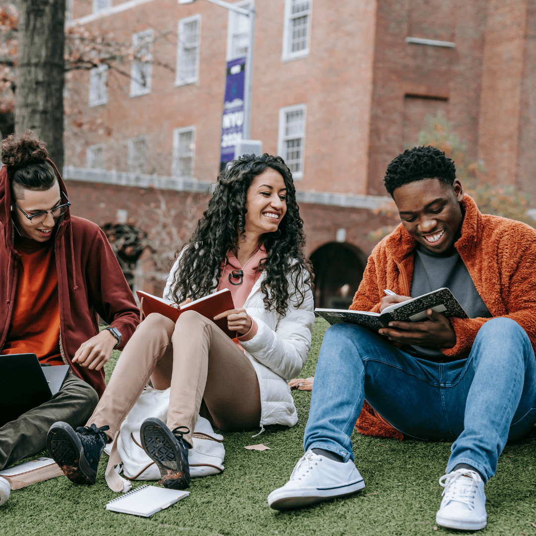 Students on a university campus