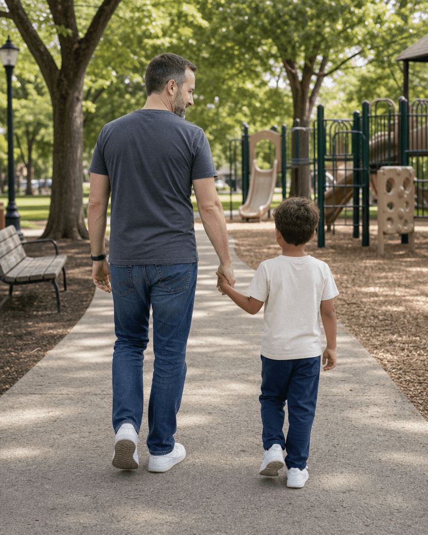 Ryan Baker-Barrett with his son