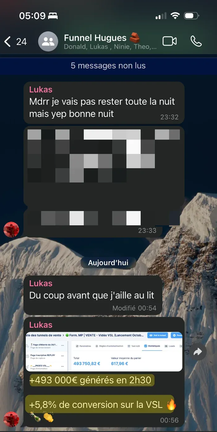 +493 000 € en 2 h 30 et +5,8 % de conversion sur la VSL.