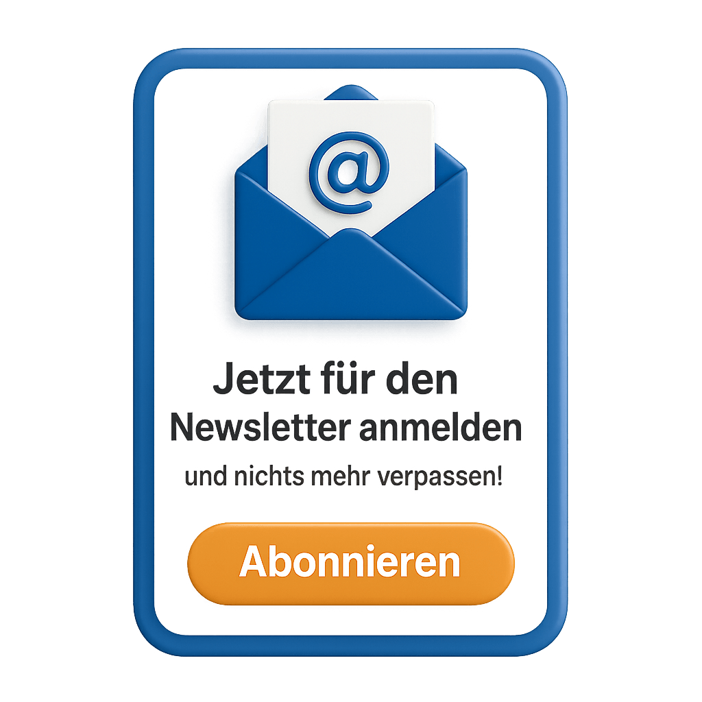 Bild: Briefumschlag mit E-Mail-Symbol - Jetzt für den Newsletter Anmelden und nichts mehr verpassen - Abonnieren