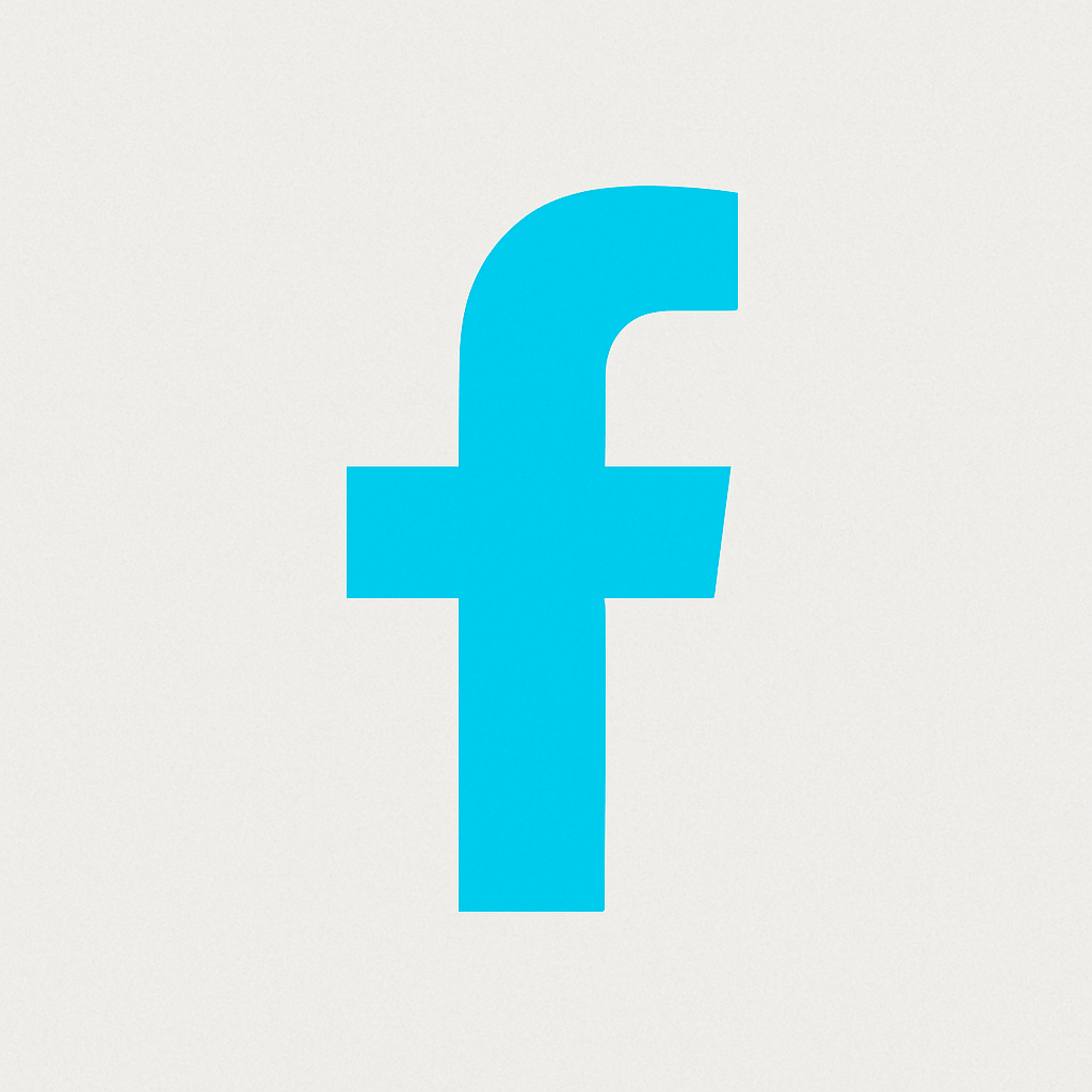 Facebook Logo in Türkis – Folge eBookStarter für Tipps zum eBook erstellen und vermarkten