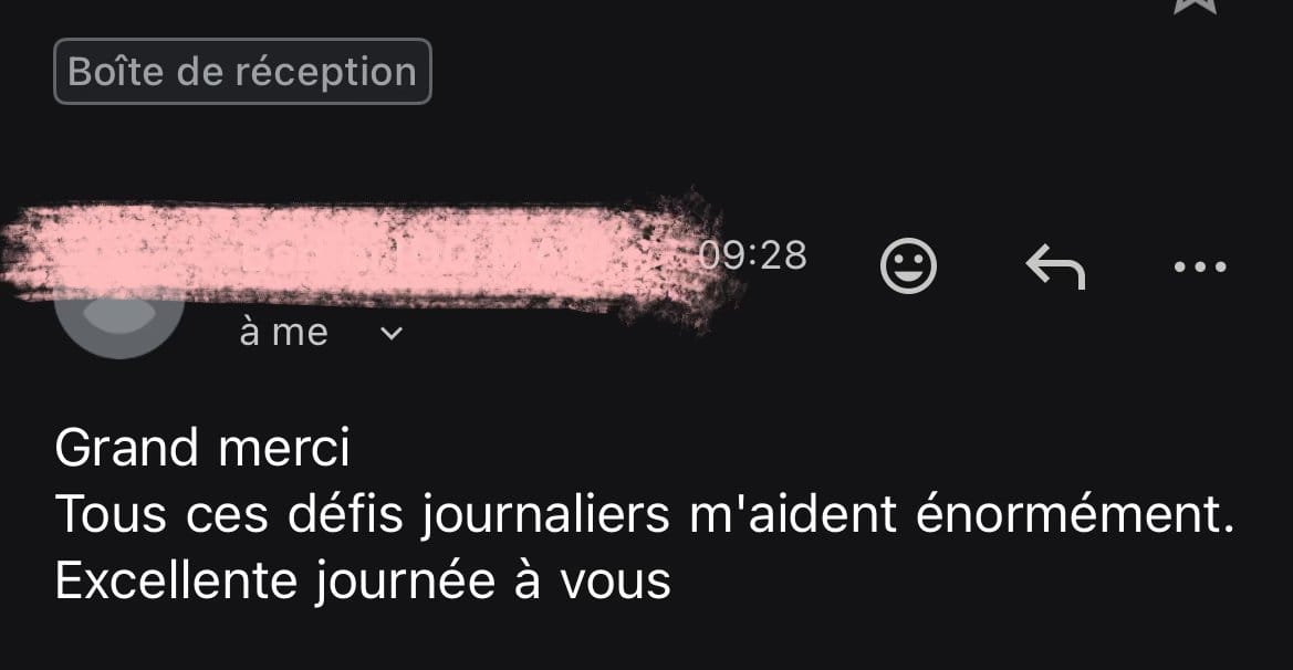 Retour d'une participante du Self Affirm Challenge