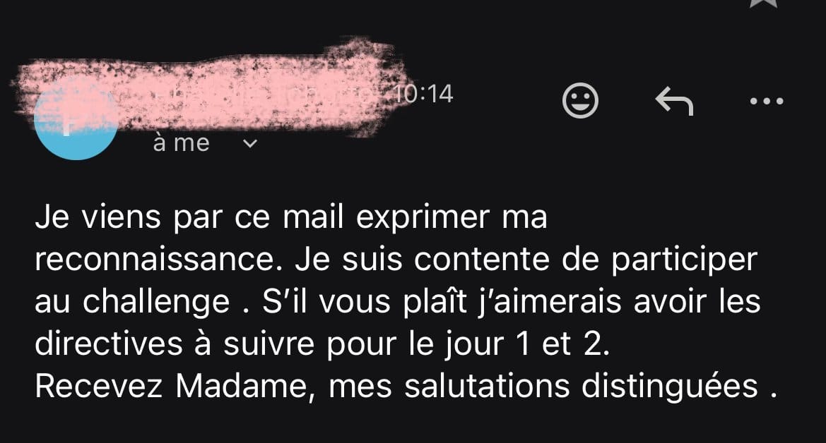 Retour d'une participante du Self Affirm Challenge