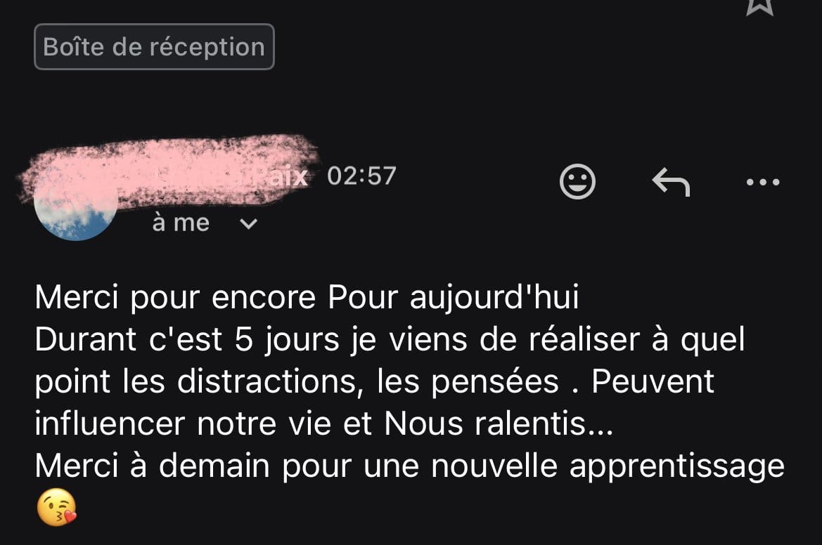 Retour d'une participante du Self Affirm Challenge