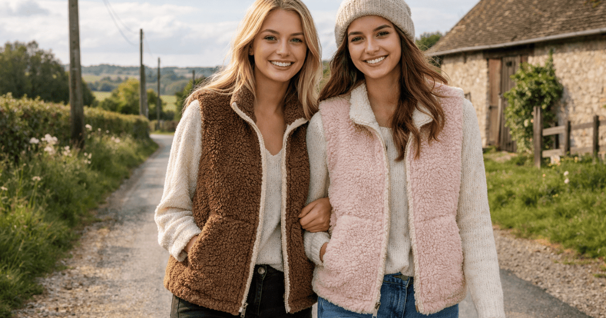 gilet sans manche en peau de mouton retournée femme