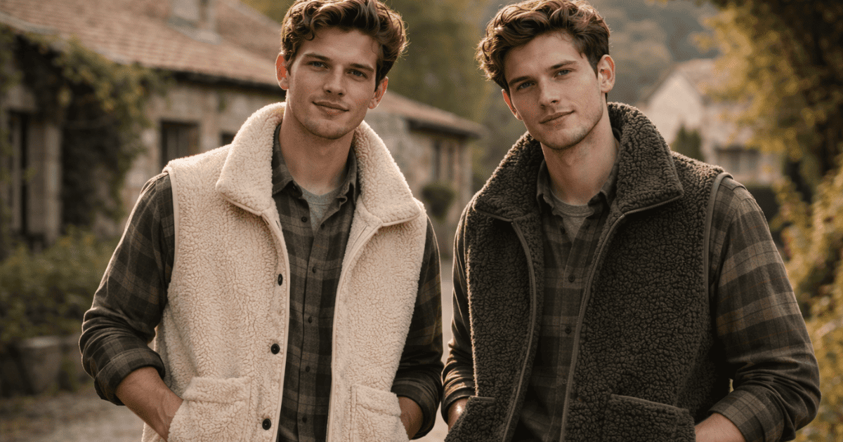 gilet sans manche peau de mouton homme