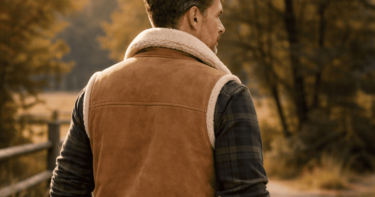 gilet mouton sans manche homme