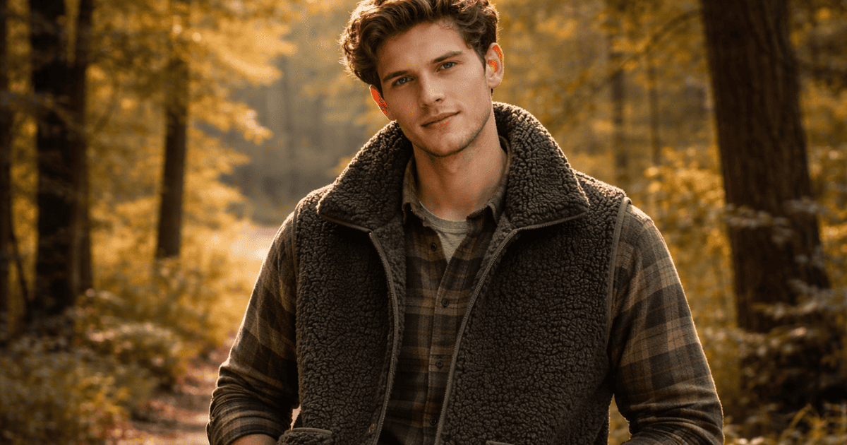 gilet sans manche mouton retourné homme