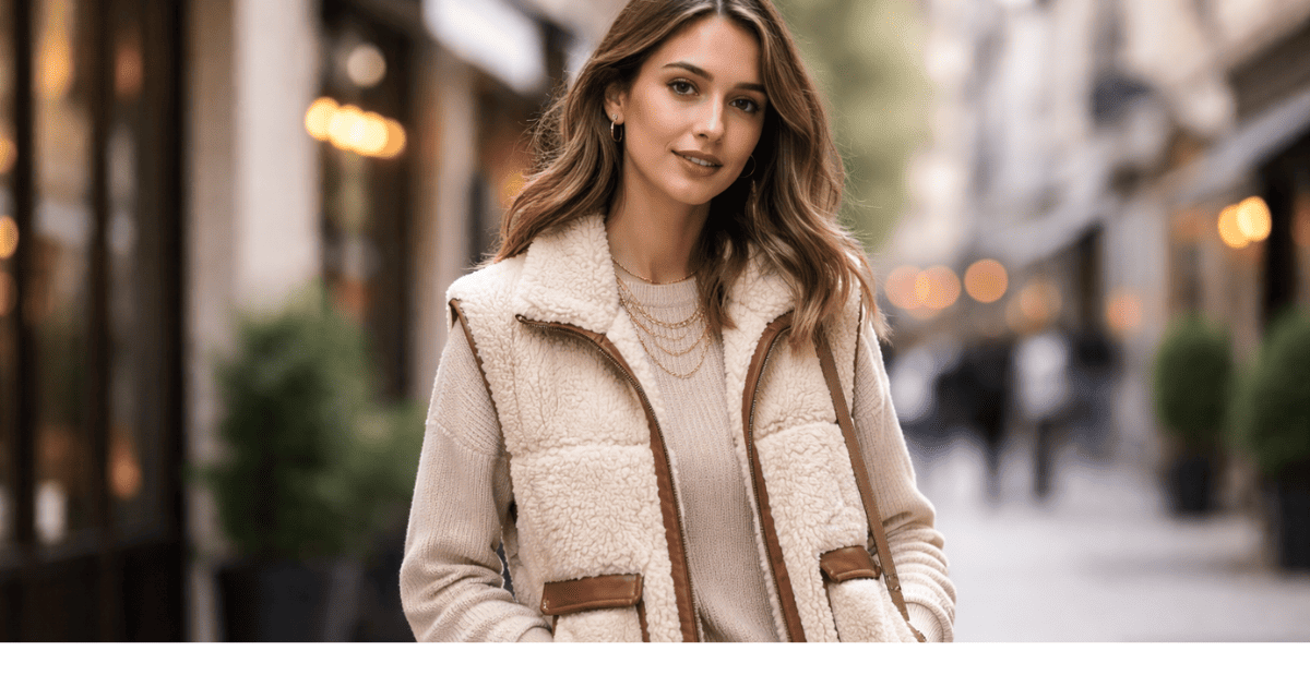 gilet sans manche femme imitation mouton