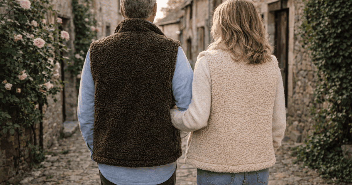 gilet sans manche en peau de mouton retournee