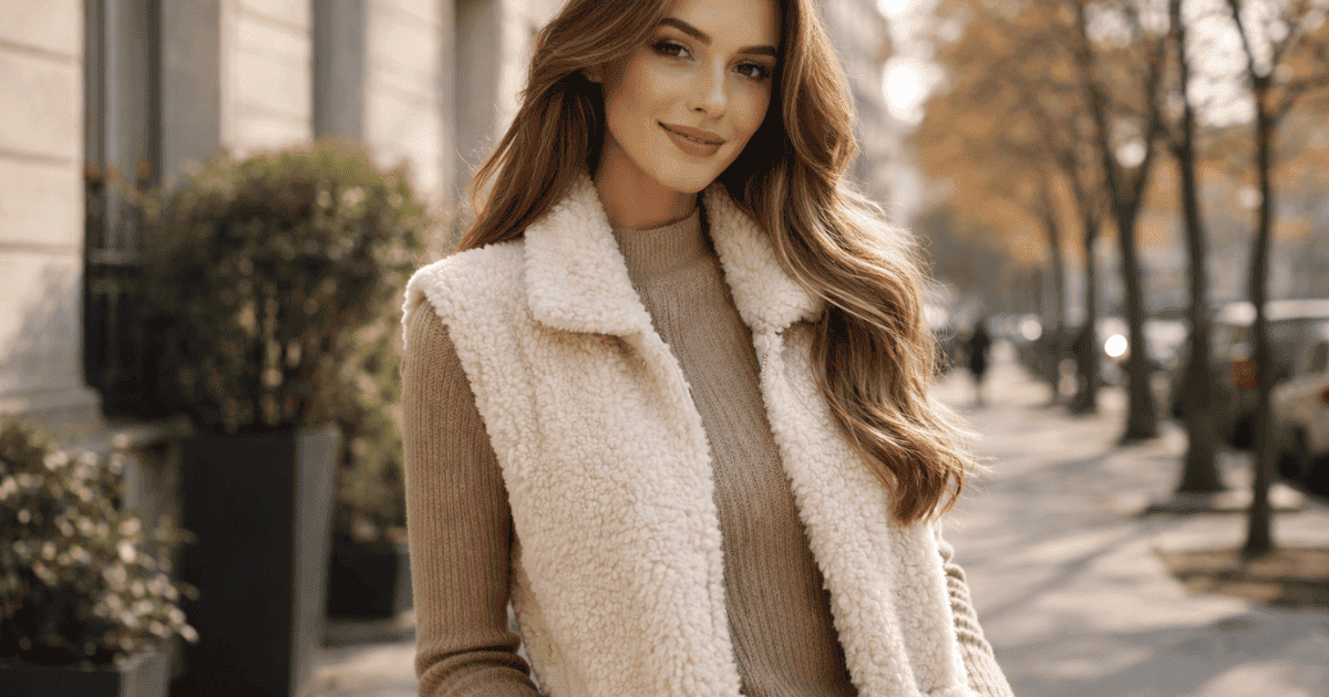 gilet sans manche en laine de mouton