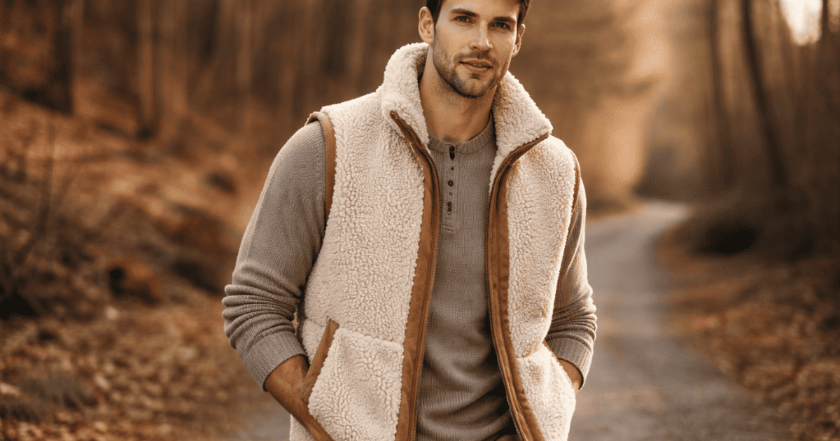 gilet sans manche beige mouton