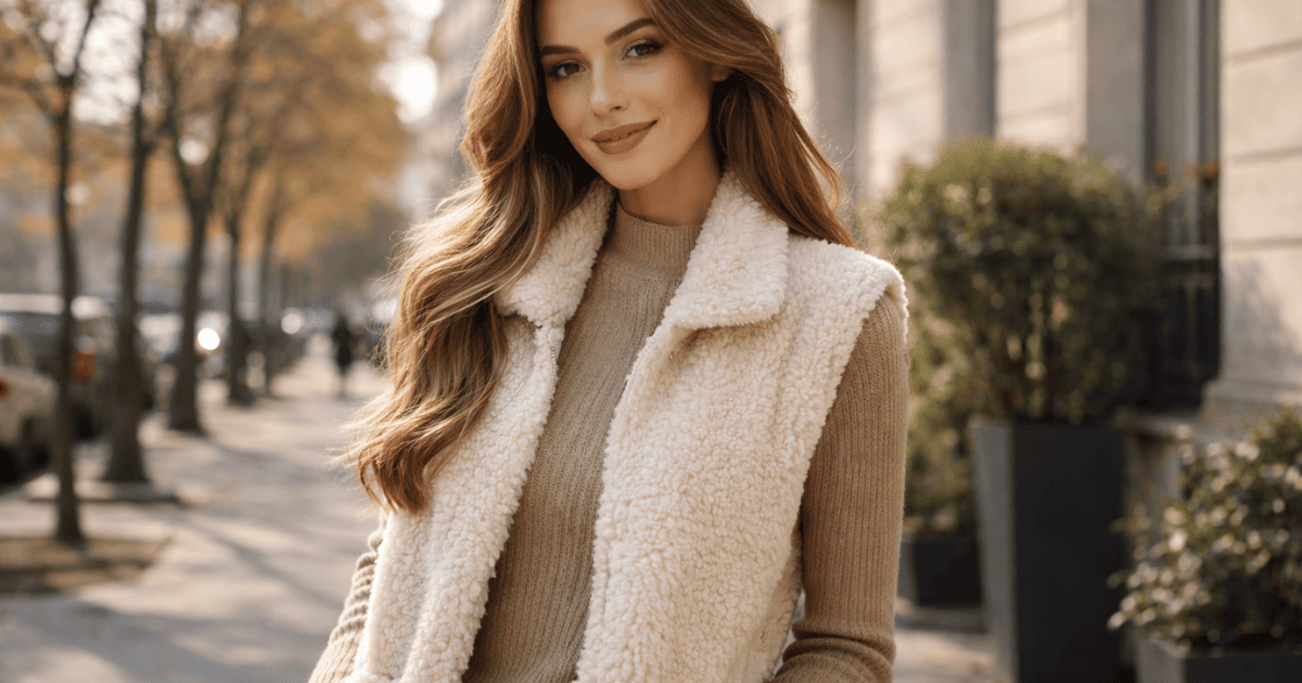 gilet sans manche en mouton femme