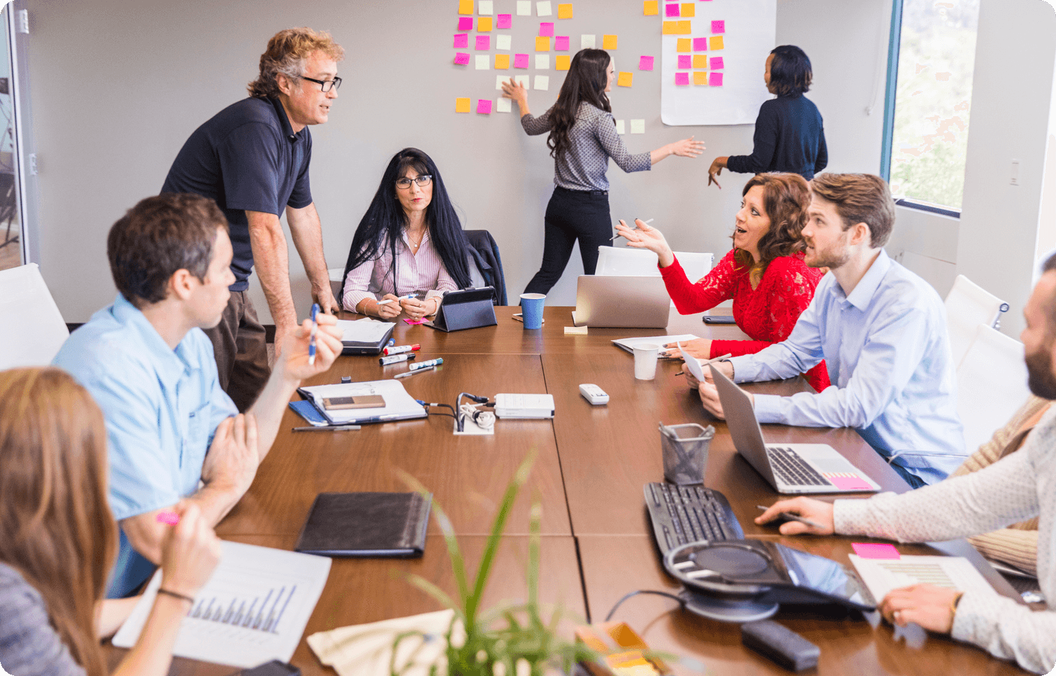 Image of a group discussion at work