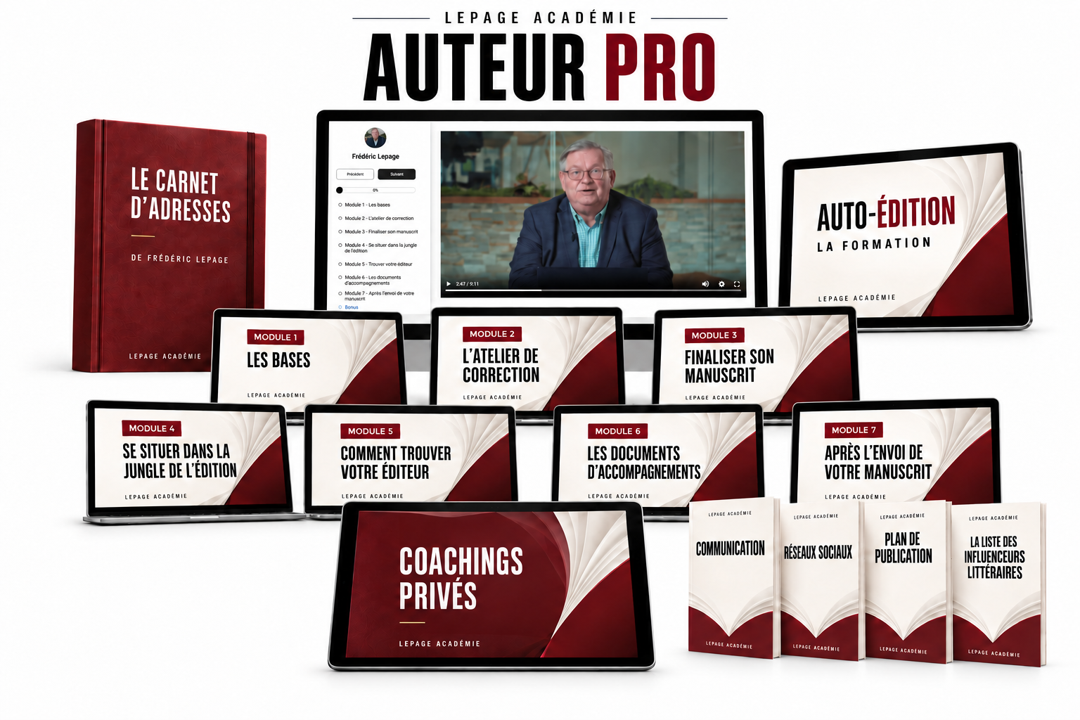 Auteur Pro : les sept modules, les coachings privés et les bonus