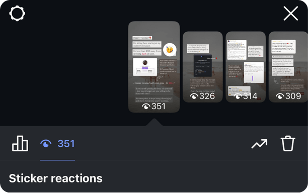 Instagram story sticker reactions analytics