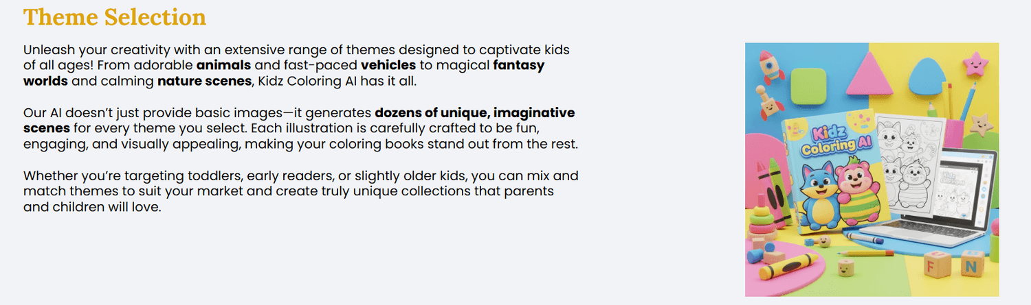 kidz coloring ai features 1