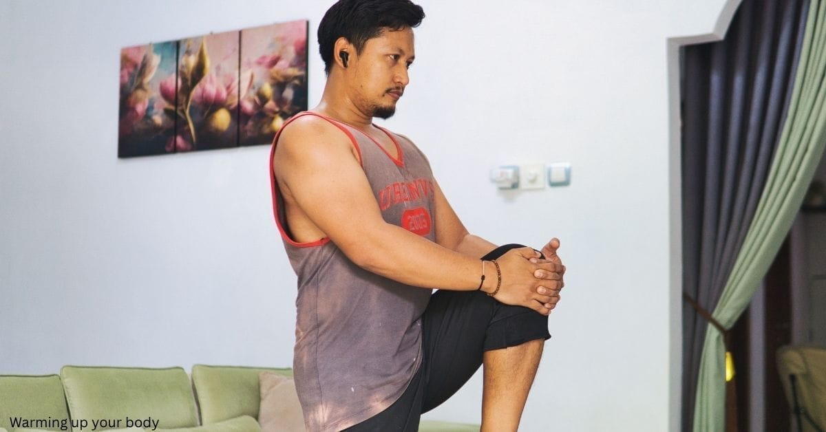 A man warming up before exercise