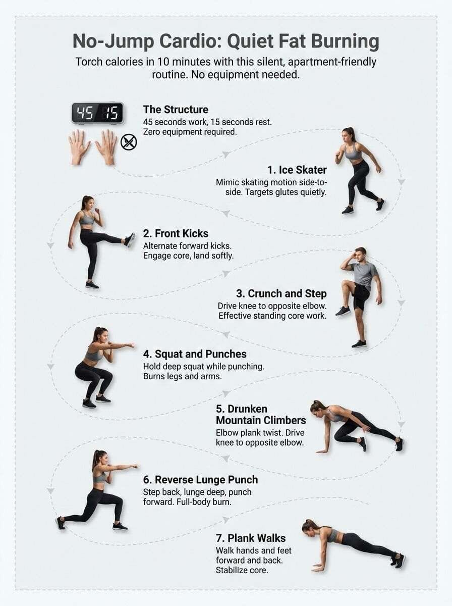 Infographic of: No-Jump Cardio