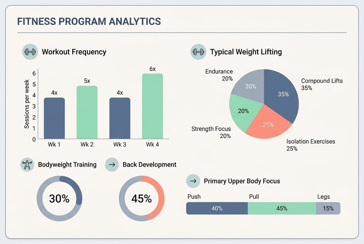 A comparison table showing typical weight lifting versus bodyweight training
