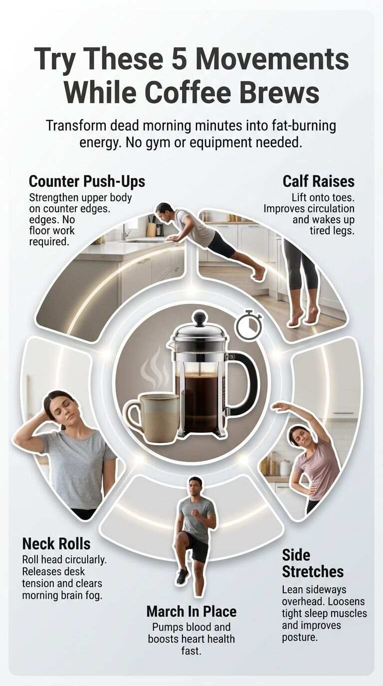 An infographic of the coffee routine workout